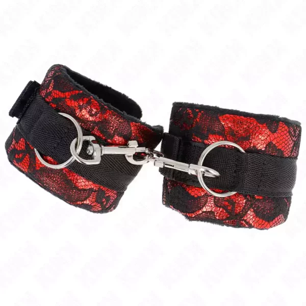 Kink – Attentes-poignets courtes en dentelle de velours et reliure en nylon / 23 x 6,5 cm – vue 3 – BDSM & fétichisme