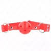 Kink – Bâillon à boule dur creux rouge complet 62 x 2 cm – BDSM & fétichisme