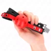 Kink – Balle dure creuse rouge 4 cm gag bracelet noir 60 x 2 cm ajustable 37-52 cm – vue 3 – BDSM & fétichisme