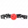 Kink – Balle respirante 4 cm bag avec double rivet rouge 62,5 x 2,5 cm ajustable 42-58 cm – BDSM & fétichisme