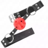 Kink – Balle respirante 4 cm bag avec double rivet rouge 62,5 x 2,5 cm ajustable 42-58 cm – vue 2 – BDSM & fétichisme