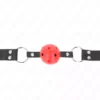 Kink – Balle respirante 4 cm bag avec double rivet rouge 62,5 x 2,5 cm ajustable 42-58 cm – vue 3 – BDSM & fétichisme