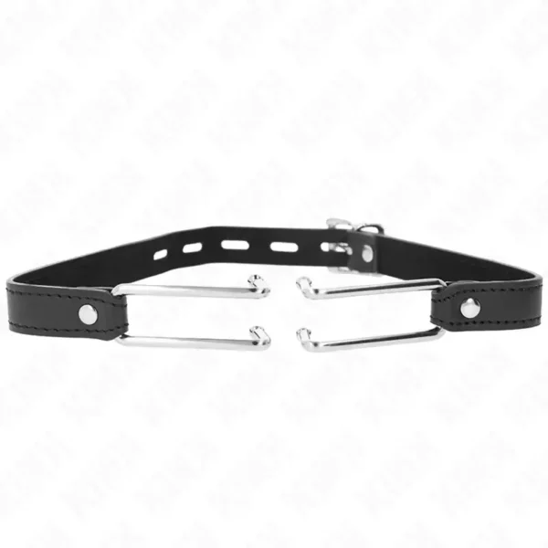 Kink – Bâton à crochet en métal 11,5 cm avec sangle en cuir réglable 39-58 cm x 2 cm – BDSM & fétichisme