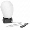 Kink – Collier avec laisse 65 cm avec restrictions noir 36-42 cm x 5,5 cm – BDSM & fétichisme
