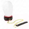 Kink – Collier avec laisse en tissu uni ajustable 33-48 cm x 5,7 cm – BDSM & fétichisme