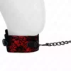 Kink – Collier dentelle avec ceinture avec ceinture en cuir vrai 105 cm / 44 x 5,5 cm – BDSM & fétichisme