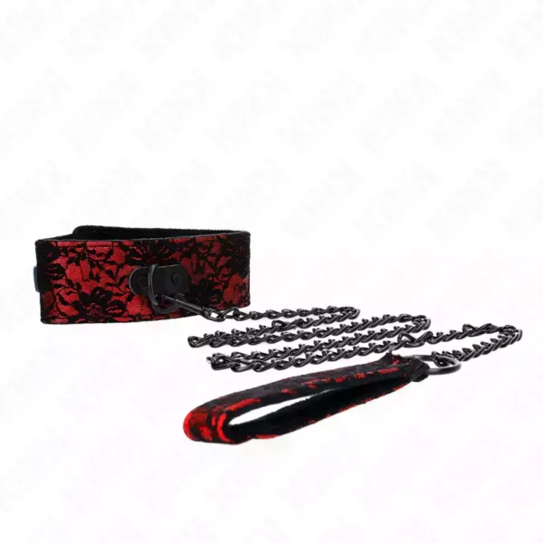 Kink – Collier dentelle avec ceinture avec ceinture en cuir vrai 105 cm / 44 x 5,5 cm – vue 3 Kink – Collier dentelle avec ceinture avec ceinture en cuir vrai 105 cm / 44 x 5,5 cm – vue 3 – BDSM & fétichisme
