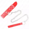 Kink – Collier rivet anneau avec ceinture 65 cm rouge ajustable 36-50 cm x 3,8 cm – vue 2 Kink – Collier rivet anneau avec ceinture 65 cm rouge ajustable 36-50 cm x 3,8 cm – vue 2 – BDSM & fétichisme