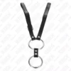 Kink – Double anneau pénis en métal 3,8 cm à 5 cm avec ceinture en cuir 112 cm – vue 3 – BDSM & fétichisme