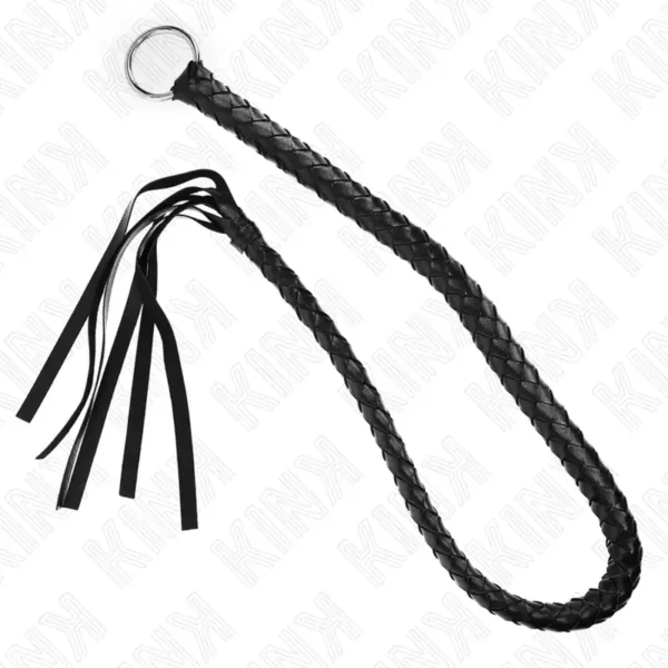 Kink – Fouet serpent avec anneau à main noir 65 cm – vue 2 – BDSM & fétichisme