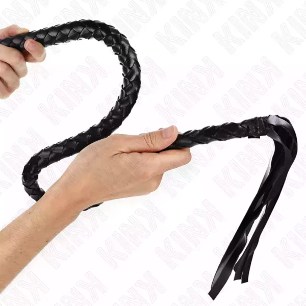 Kink – Fouet serpent avec anneau à main noir 65 cm – vue 3 – BDSM & fétichisme