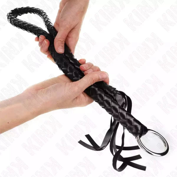 Kink – Fouet serpent avec anneau à main noir 65 cm – BDSM & fétichisme