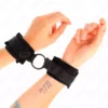 Kink – Manchettes débutant fourrure 25 cm avec o-ring 4 cm noir ajustable 15-25 cm – BDSM & fétichisme