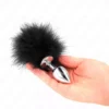 Kink – Plug anal en acier inoxydable 11 x 7 cm avec plume 11 cm – BDSM & fétichisme