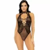 Leg Avenue – Body gilet en résille et dentelle – Lingerie sexy