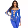 Leg Avenue – Bodystocking cheville reckless bleu royal – Lingerie sexy