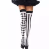 Leg Avenue – Chaussettes haute arlequin noir/blanc – Déguisements sexy
