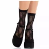 Leg Avenue – Chaussettes noires en dentelle avec nœud – Lingerie sexy