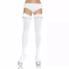 Leg Avenue – Collant opaque blanc avec finition volant et noeud – Lingerie sexy