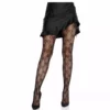Leg Avenue – Collants résille avec nœud noir – Lingerie sexy