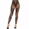 Leg Avenue – Collants sans pieds en dentelle et transparents noirs – Lingerie sexy