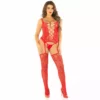 Leg Avenue – Débardeur + bas + string rouge – Lingerie sexy