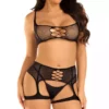 Leg Avenue – Ensemble harnais jarretières et soutien-gorge en résille – vue 4 – Lingerie sexy