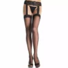 Leg Avenue – Outlet - bas noir avec jarratière en dentelle – Lingerie sexy