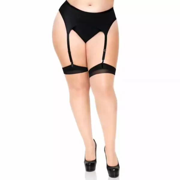 Leg Avenue – Plus lycra sheer 2 tons cuisses hautes avec couture arrière et talon cubain Leg Avenue – Plus lycra sheer 2 tons cuisses hautes avec couture arrière et talon cubain – Lingerie sexy