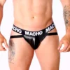 Macho Underwear – Mx25nc jock cuir noir – Lingerie homme