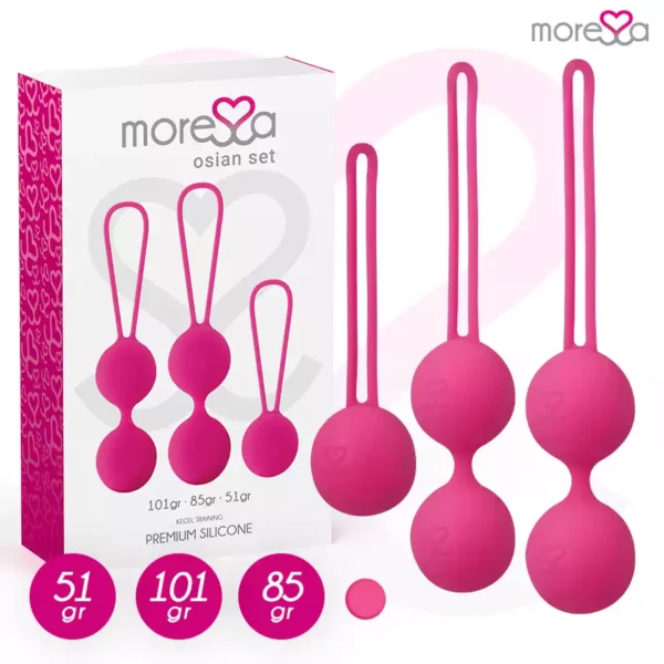 Moressa – Osian set premium silicone rose (osian one - 51 g | osian two - 101 g | osian three 85 g) – vue 2 – Sextoys