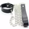 Ohmama – Collier pénis et bracelet en cuir avec chaîne métallique – BDSM & fétichisme