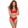 Passion – Ensemble denelia string + soutien-gorge rouge – Lingerie sexy