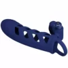 Pretty Love – Altaf anneau vibrateur avec gaine en silicone bleu – Sextoys