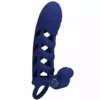 Pretty Love – Altaf anneau vibrateur avec gaine en silicone bleu – vue 4 – Sextoys