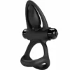 Pretty Love – Anneau vibrant 10 vibrations silicone noir – Sextoys