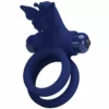 Pretty Love – Jamele double anneau avec vibration & stimulateur de papillon bleu – Sextoys