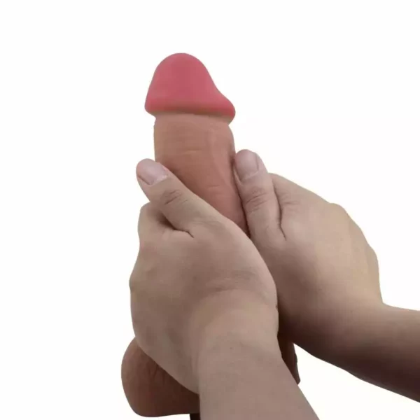Pretty Love – Série sliding skin gode réaliste avec ventouse sliding skin marron 23,4 cm – vue 3 – Sextoys