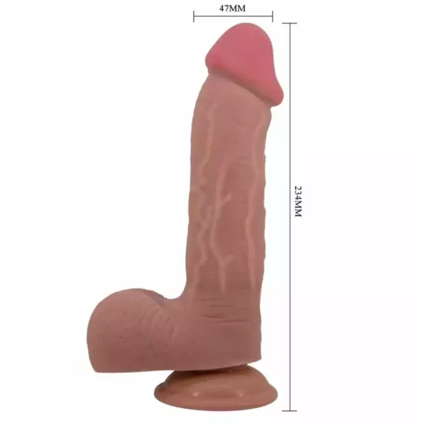 Pretty Love – Série sliding skin gode réaliste avec ventouse sliding skin marron 23,4 cm – vue 4 – Sextoys