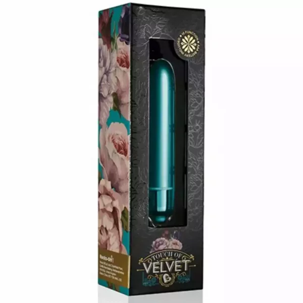 Rocks-Off – Balle vibrante touche de pétales de paon en velours – vue 2 Rocks-Off – Balle vibrante touche de pétales de paon en velours – vue 2 – Sextoys
