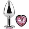 Secretplay – Plug anal en métal coeur fuchsia petite taille 7 cm – Sextoys