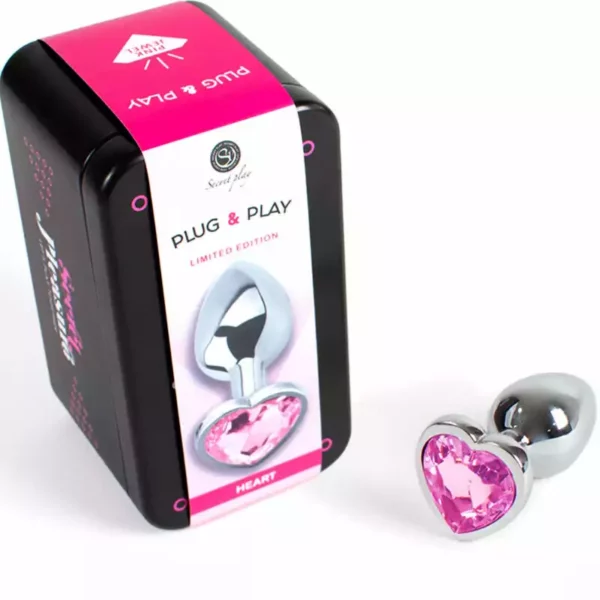 Secretplay – Plug anal en métal coeur fuchsia petite taille 7 cm – vue 2 Secretplay – Plug anal en métal coeur fuchsia petite taille 7 cm – vue 2 – Sextoys