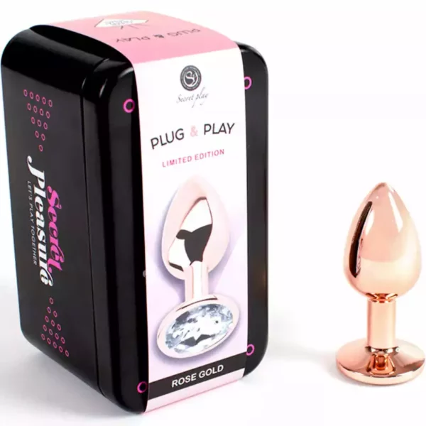 Secretplay – Plug anal en métal or rose petite taille 7 cm – vue 2 Secretplay – Plug anal en métal or rose petite taille 7 cm – vue 2 – Sextoys