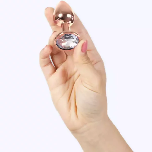 Secretplay – Plug anal en métal or rose petite taille 7 cm – vue 3 Secretplay – Plug anal en métal or rose petite taille 7 cm – vue 3 – Sextoys