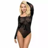 Subblime – 952051 body resille manches longues et epaules nues noir – Lingerie sexy