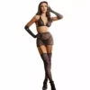 Subblime – 952174 bodystocking resille avec gants et diamants noir – Lingerie sexy
