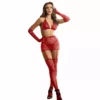 Subblime – 952181 bodystocking resille avec gants et diamants rouge – Lingerie sexy
