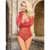 Subblime – 952303 body shiny grill avec épaules dénudées manches longues rouge – vue 5 Subblime – 952303 body shiny grill avec épaules dénudées manches longues rouge – vue 5 – Lingerie sexy