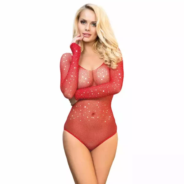 Subblime – 952303 body shiny grill avec épaules dénudées manches longues rouge Subblime – 952303 body shiny grill avec épaules dénudées manches longues rouge – Lingerie sexy