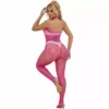 Subblime – 952389 bodystocking résille et dentelle sans fourrure avec col montant rose – vue 2 Subblime – 952389 bodystocking résille et dentelle sans fourrure avec col montant rose – vue 2 – Lingerie sexy